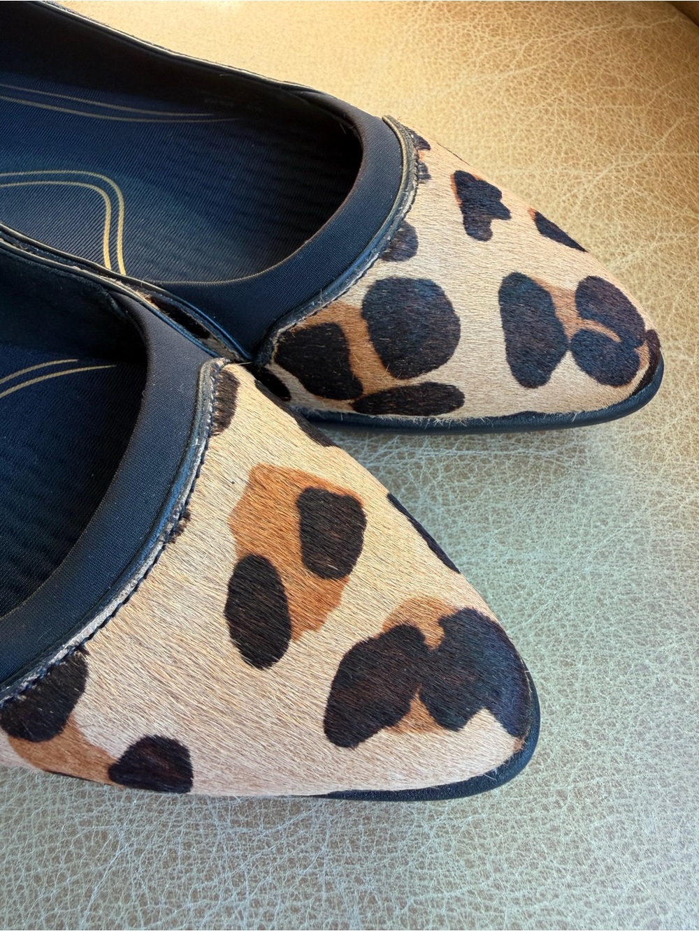 Cole Haan GrandSeries Leopard Print Calf Hair Pointed Toe Flats - Size 6.5 NWOT